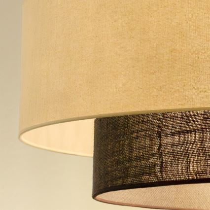 Brilagi - LED liustra ant troselio BOHO STYLE 3xE27/15W/230V skersmuo 80 cm kreminė/ruda