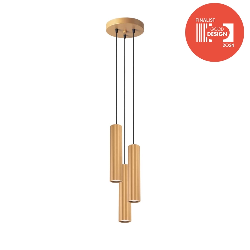 Brilagi - LED liustra ant troselio CRESTO 3xGU10/10W/230V auksinė