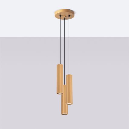 Brilagi - LED liustra ant troselio CRESTO 3xGU10/10W/230V auksinė