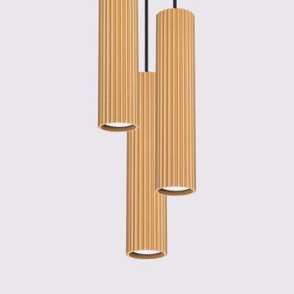 Brilagi - LED liustra ant troselio CRESTO 3xGU10/10W/230V auksinė