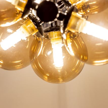 Brilagi - LED liustra ant troselio MILLA 6xG9/3W/230V juodai chromuota/auksinė