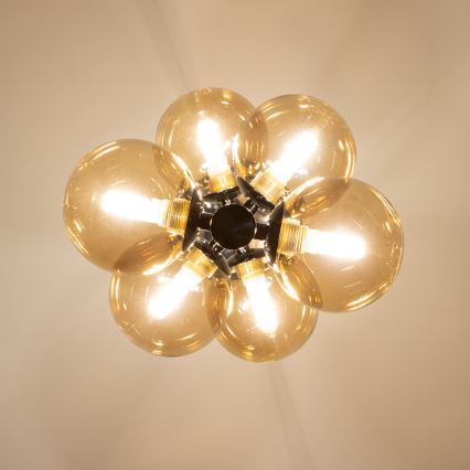 Brilagi - LED liustra ant troselio MILLA 6xG9/3W/230V juodai chromuota/auksinė