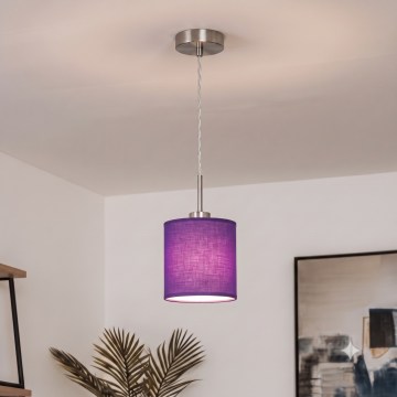 Brilagi - LED liustra ant troselio NUBILA 1xE27/60W/230V skers. 14 cm violetinė