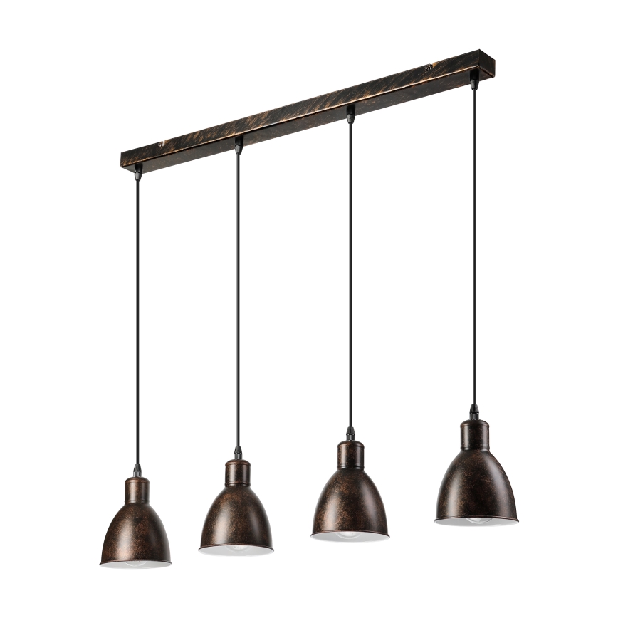 Brilagi - LED liustra ant troselio RIDDY 4xE27/60W/230V varinė/patina