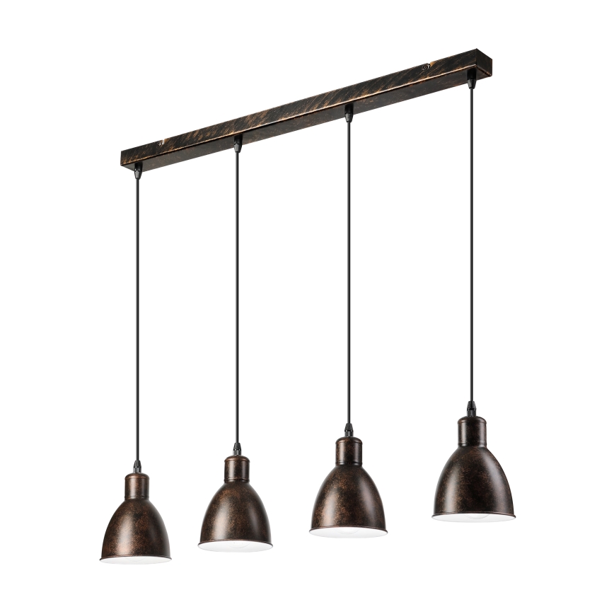 Brilagi - LED liustra ant troselio RIDDY 4xE27/60W/230V varinė/patina