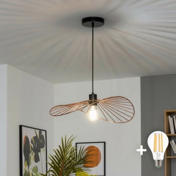 Brilagi - LED liustra ant vielos CERIA WIRE 1xE27/40W/230V 40x56 cm bronzinė