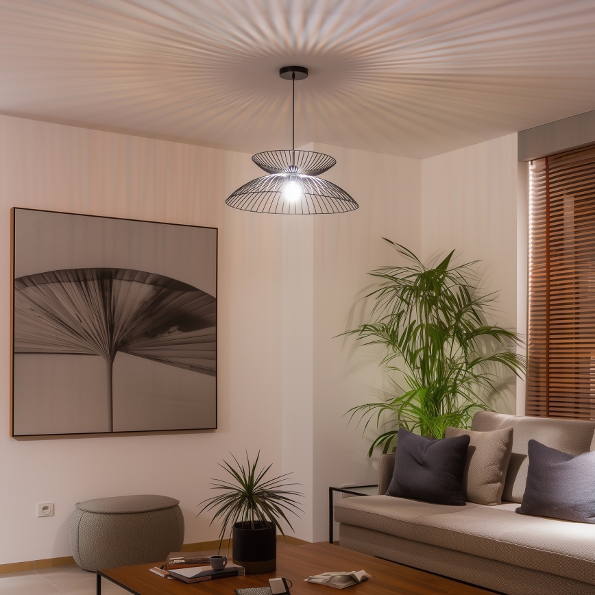 Brilagi - LED liustra ant vielos CERIA WIRE 1xE27/40W/230V skersm. 60 cm juoda