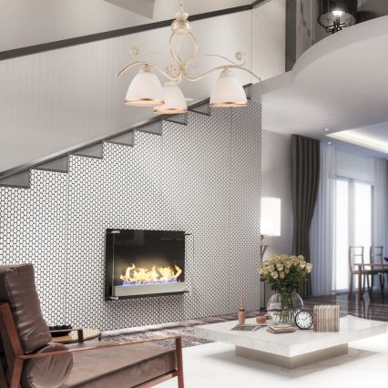 Brilagi - LED liustra ANTICO, pakabinama ant grandinės, 3xE27/60W/230V, 3000K, balta patina