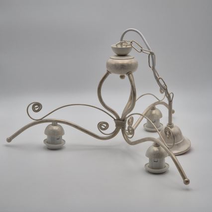 Brilagi - LED liustra ANTICO, pakabinama ant grandinės, 3xE27/60W/230V, 3000K, balta patina