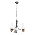 Brilagi - LED liustra su grandine COTTAGE 3xE14/40W/230V ąžuolas/juoda/balta