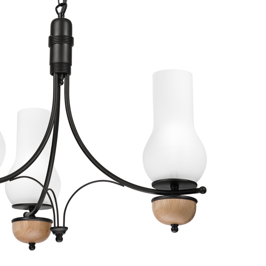 Brilagi - LED liustra su grandine COTTAGE 3xE14/40W/230V ąžuolas/juoda/balta