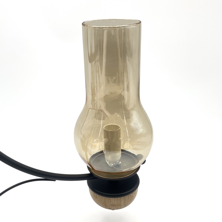 Brilagi - LED liustra su grandine COTTAGE 3xE14/40W/230V ąžuolas/juoda/dūminė smėlinė