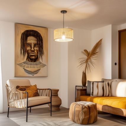 Brilagi - LED liustra su laidu CERIA BOHO 1xE27/40W/230V skersmuo 25 cm bambukas