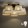 BRILAGI - LED lubinė liustra LATTE 5xE27/15W/230V pušis/kreminė