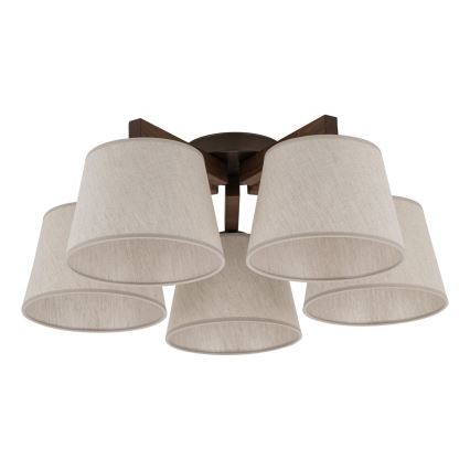 BRILAGI - LED lubinė liustra LATTE 5xE27/15W/230V pušis/kreminė