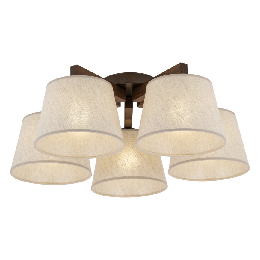 BRILAGI - LED lubinė liustra LATTE 5xE27/15W/230V pušis/kreminė