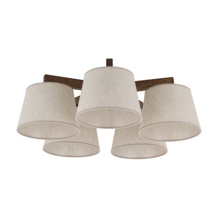 BRILAGI - LED lubinė liustra LATTE 5xE27/15W/230V pušis/kreminė