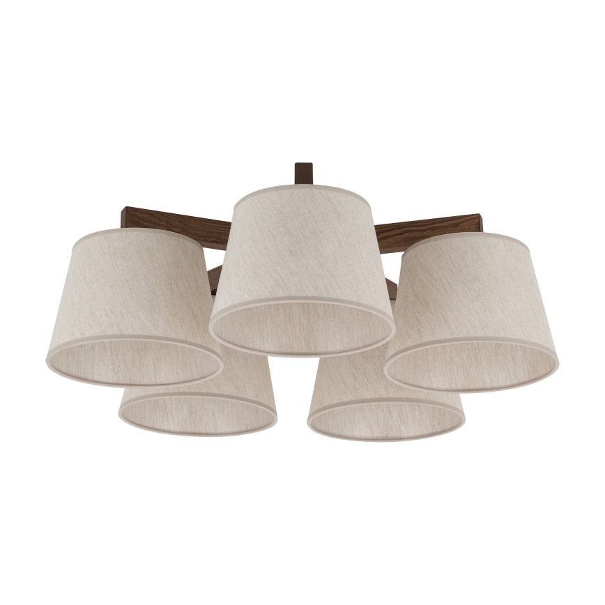 BRILAGI - LED lubinė liustra LATTE 5xE27/15W/230V pušis/kreminė