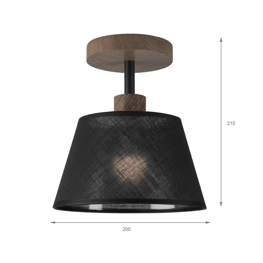 Brilagi - LED Lubinis šviestuvas ANTHONY 1xE14/60W/230V ąžuolo riešutas/juoda