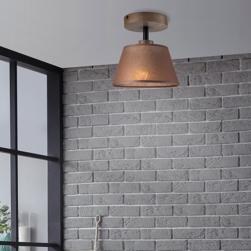 Brilagi - LED Lubinis šviestuvas ANTHONY 1xE14/60W/230V ąžuolo riešutas/ruda