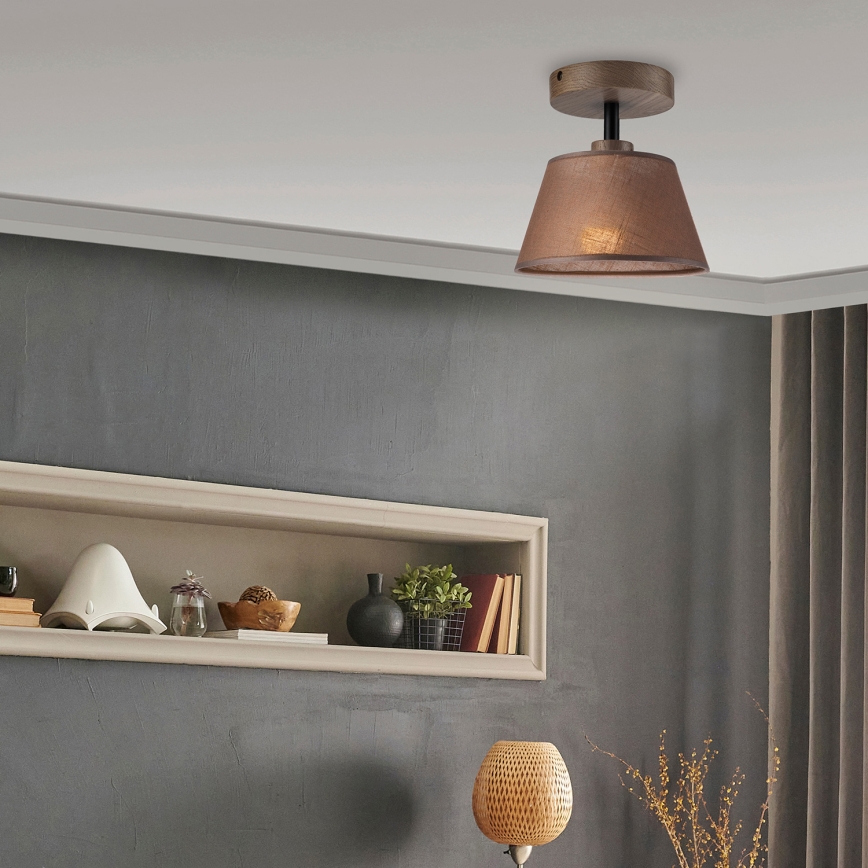Brilagi - LED Lubinis šviestuvas ANTHONY 1xE14/60W/230V ąžuolo riešutas/ruda