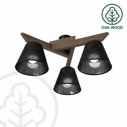 Brilagi - LED Lubinis šviestuvas ANTHONY 3xE14/40W/230V ąžuolo riešutas/juoda