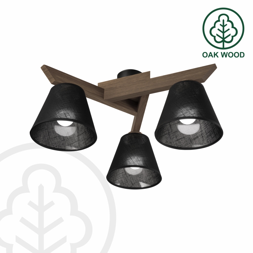 Brilagi - LED Lubinis šviestuvas ANTHONY 3xE14/40W/230V ąžuolo riešutas/juoda