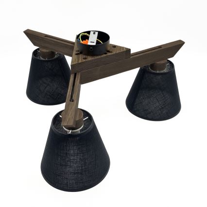 Brilagi - LED Lubinis šviestuvas ANTHONY 3xE14/40W/230V ąžuolo riešutas/juoda