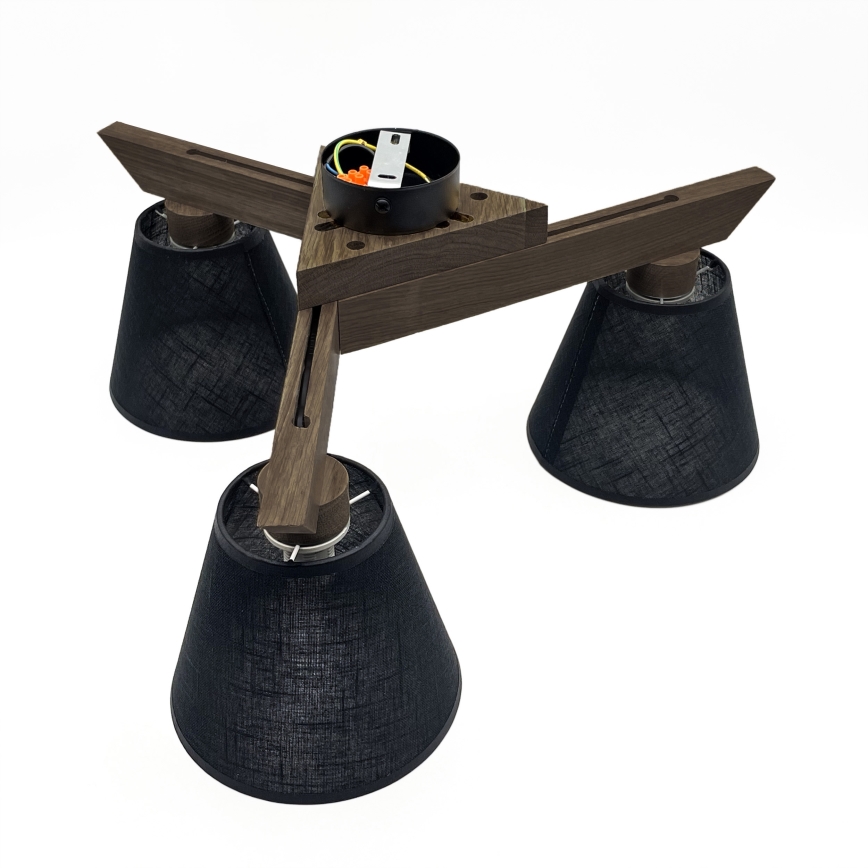 Brilagi - LED Lubinis šviestuvas ANTHONY 3xE14/40W/230V ąžuolo riešutas/juoda