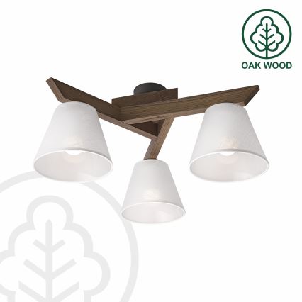 Brilagi - LED Lubinis šviestuvas ANTHONY 3xE14/40W/230V ąžuolo riešutas/balta