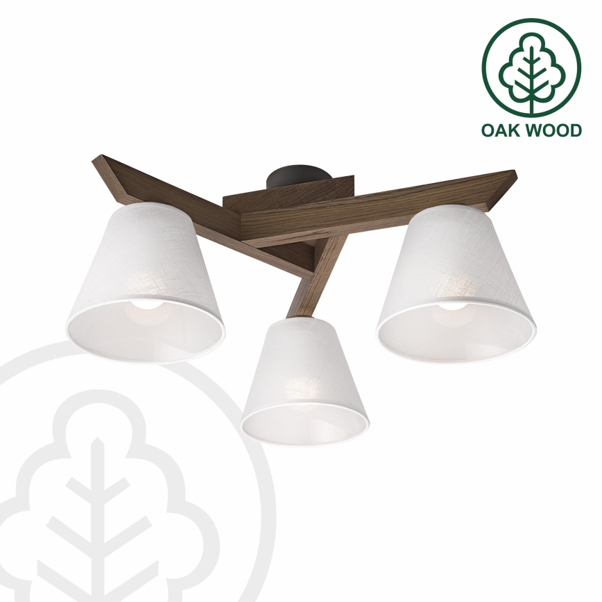 Brilagi - LED Lubinis šviestuvas ANTHONY 3xE14/40W/230V ąžuolo riešutas/balta
