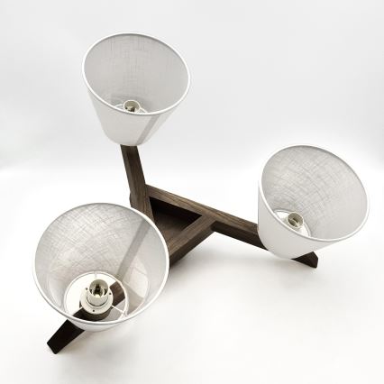 Brilagi - LED Lubinis šviestuvas ANTHONY 3xE14/40W/230V ąžuolo riešutas/balta