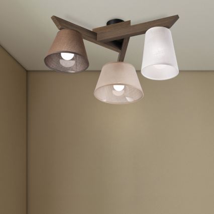 Brilagi - LED Lubinis šviestuvas ANTHONY 3xE14/40W/230V ąžuolo riešutas