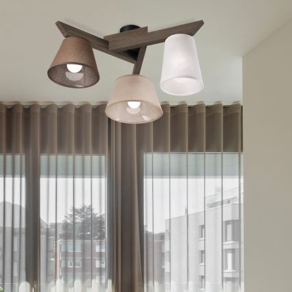 Brilagi - LED Lubinis šviestuvas ANTHONY 3xE14/40W/230V ąžuolo riešutas