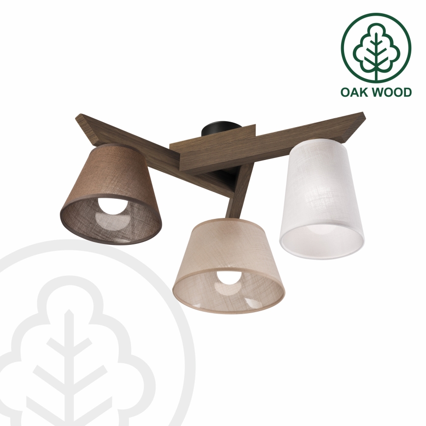 Brilagi - LED Lubinis šviestuvas ANTHONY 3xE14/40W/230V ąžuolo riešutas