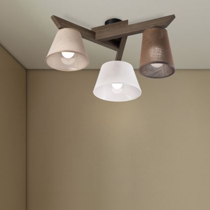 Brilagi - LED Lubinis šviestuvas ANTHONY 3xE14/40W/230V ąžuolo riešutas