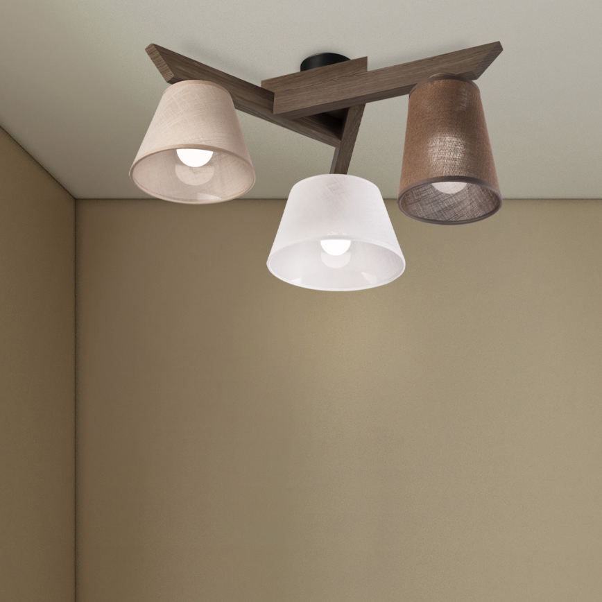 Brilagi - LED Lubinis šviestuvas ANTHONY 3xE14/40W/230V ąžuolo riešutas