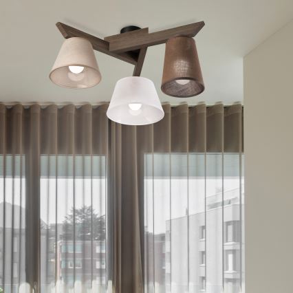 Brilagi - LED Lubinis šviestuvas ANTHONY 3xE14/40W/230V ąžuolo riešutas