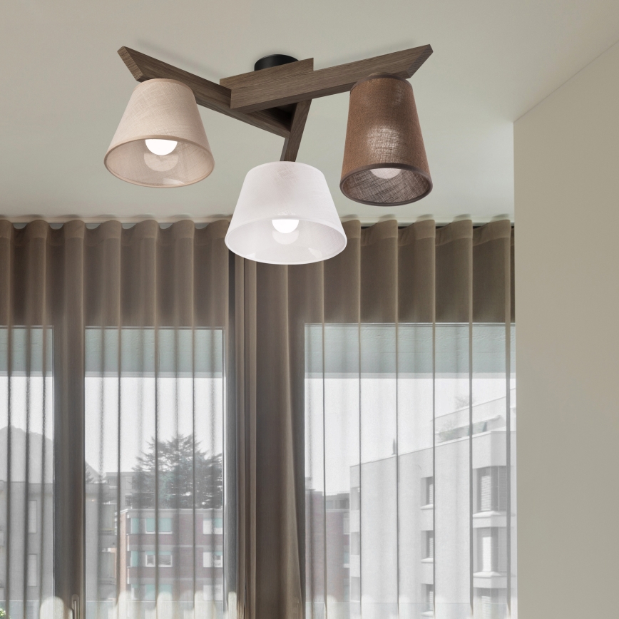 Brilagi - LED Lubinis šviestuvas ANTHONY 3xE14/40W/230V ąžuolo riešutas