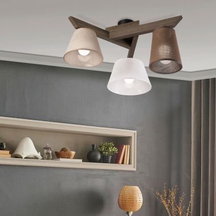 Brilagi - LED Lubinis šviestuvas ANTHONY 3xE14/40W/230V ąžuolo riešutas