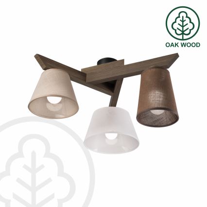 Brilagi - LED Lubinis šviestuvas ANTHONY 3xE14/40W/230V ąžuolo riešutas