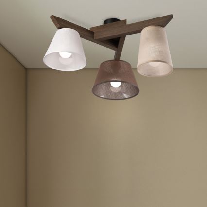 Brilagi - LED Lubinis šviestuvas ANTHONY 3xE14/40W/230V ąžuolo riešutas
