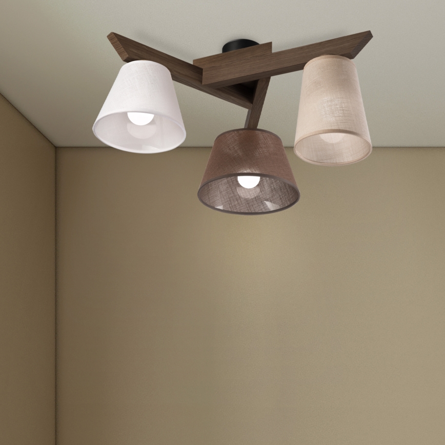 Brilagi - LED Lubinis šviestuvas ANTHONY 3xE14/40W/230V ąžuolo riešutas