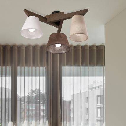 Brilagi - LED Lubinis šviestuvas ANTHONY 3xE14/40W/230V ąžuolo riešutas