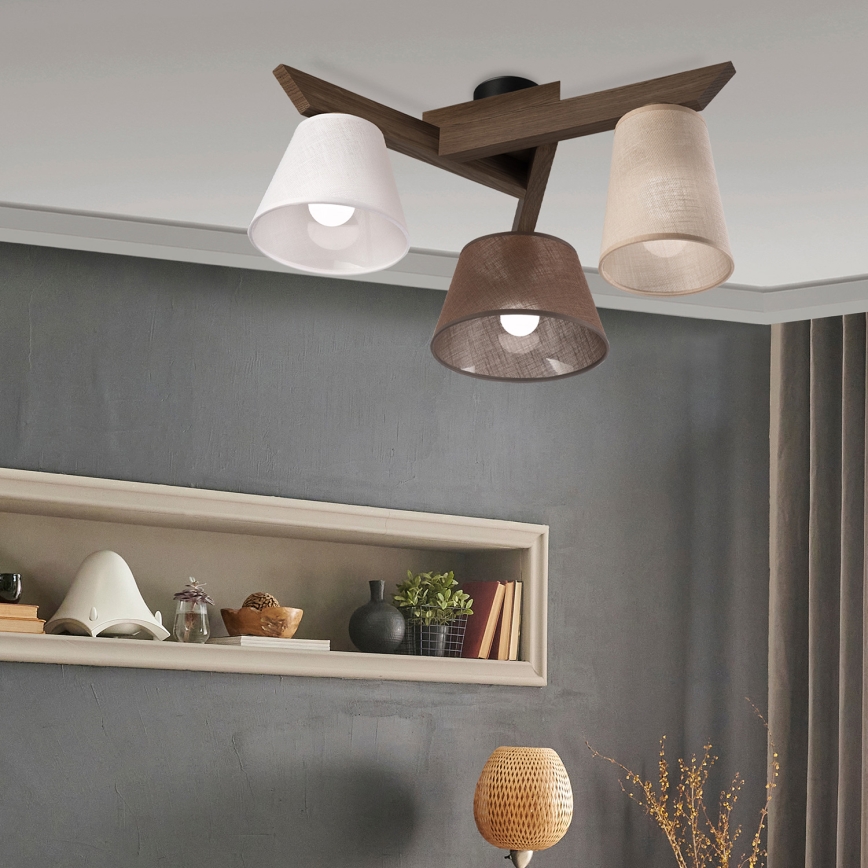 Brilagi - LED Lubinis šviestuvas ANTHONY 3xE14/40W/230V ąžuolo riešutas