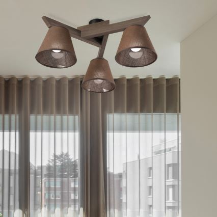 Brilagi - LED Lubinis šviestuvas ANTHONY 3xE14/40W/230V ąžuolo riešutas/ruda
