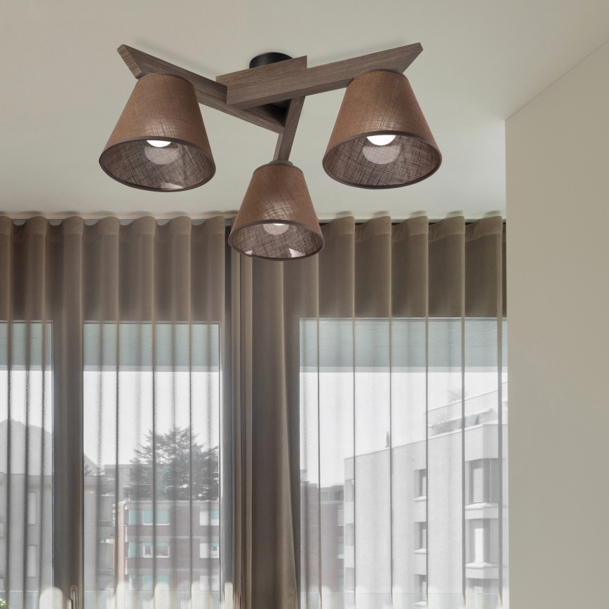 Brilagi - LED Lubinis šviestuvas ANTHONY 3xE14/40W/230V ąžuolo riešutas/ruda