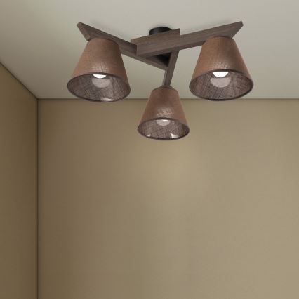Brilagi - LED Lubinis šviestuvas ANTHONY 3xE14/40W/230V ąžuolo riešutas/ruda