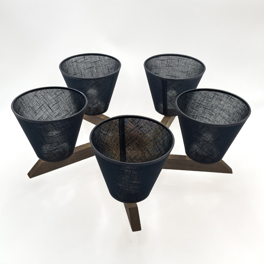 Brilagi - LED Lubinis šviestuvas ANTHONY 5xE14/40W/230V ąžuolo riešutas/juoda