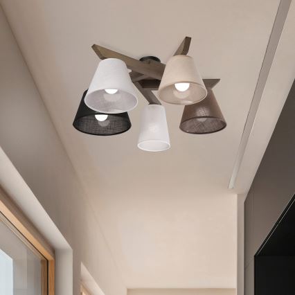 Brilagi - LED Lubinis šviestuvas ANTHONY 5xE14/40W/230V ąžuolo riešutas